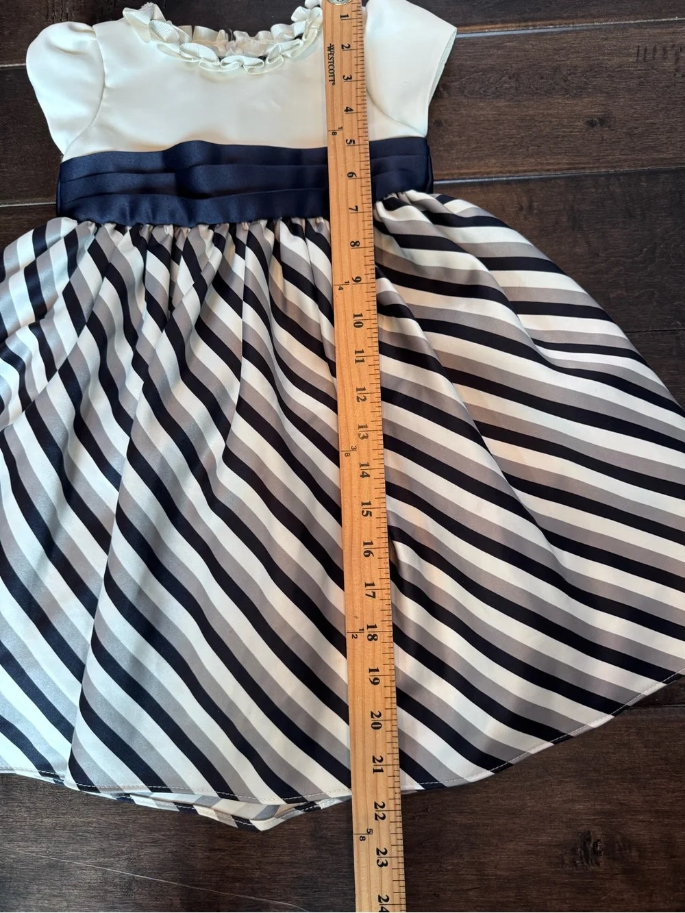 Darissa Toddler Girls Striped Satin Formal Party Dress - Size 2T